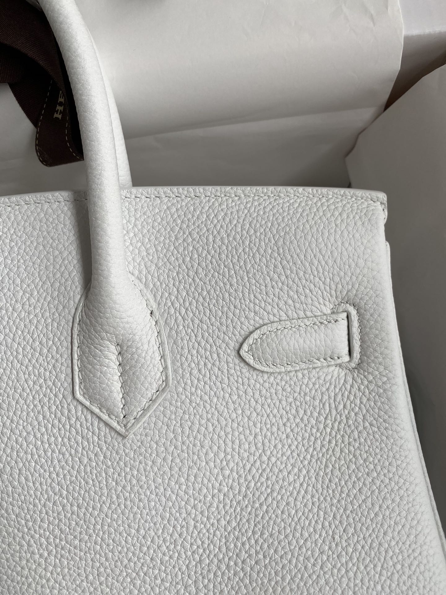 Hermes Birkin 30CM Togo Leather Handbag White